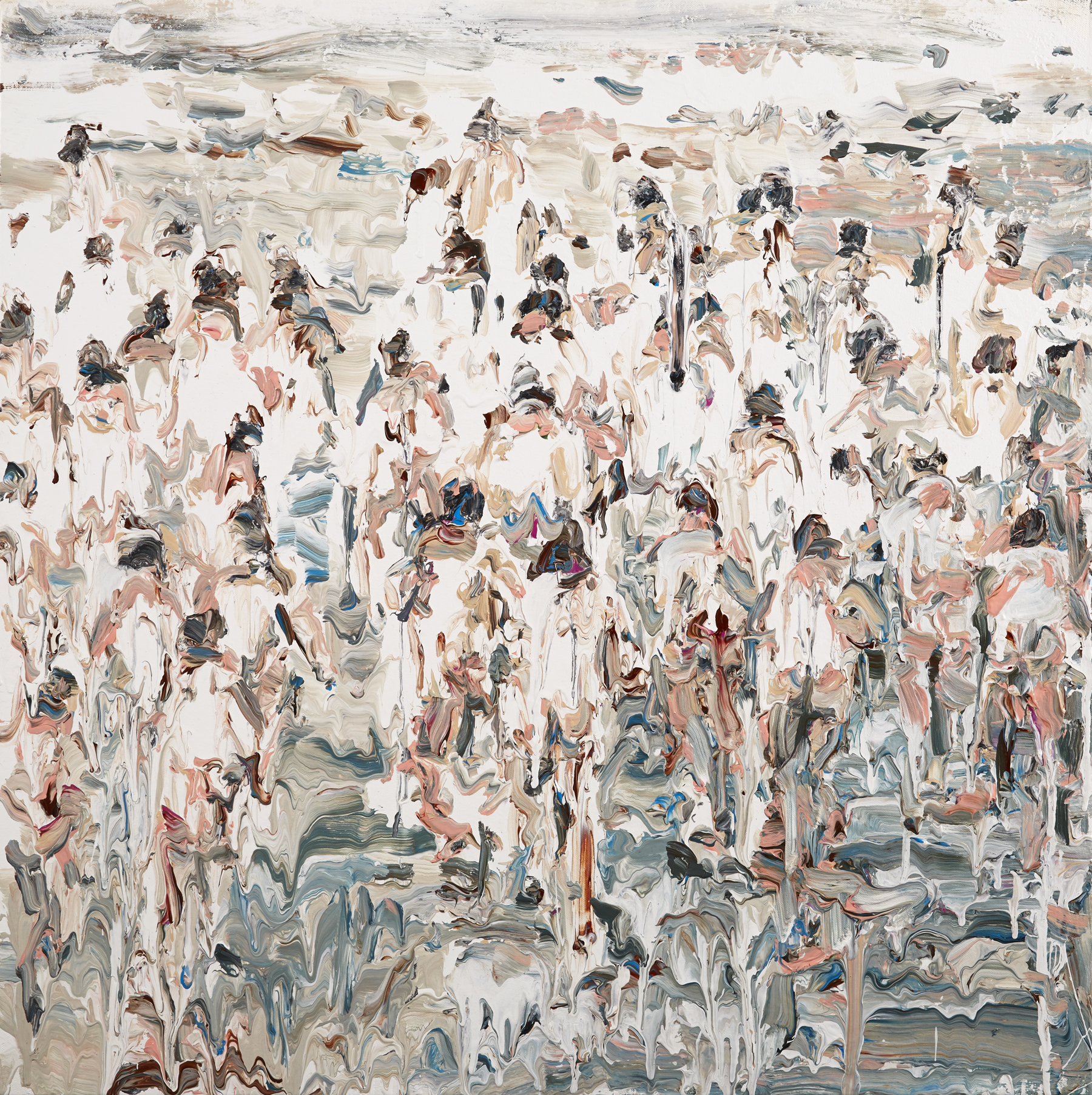 Chrissy Angliker Bodies of Water 30” x 30” Acrylic and House Paint on Canvas. 2015