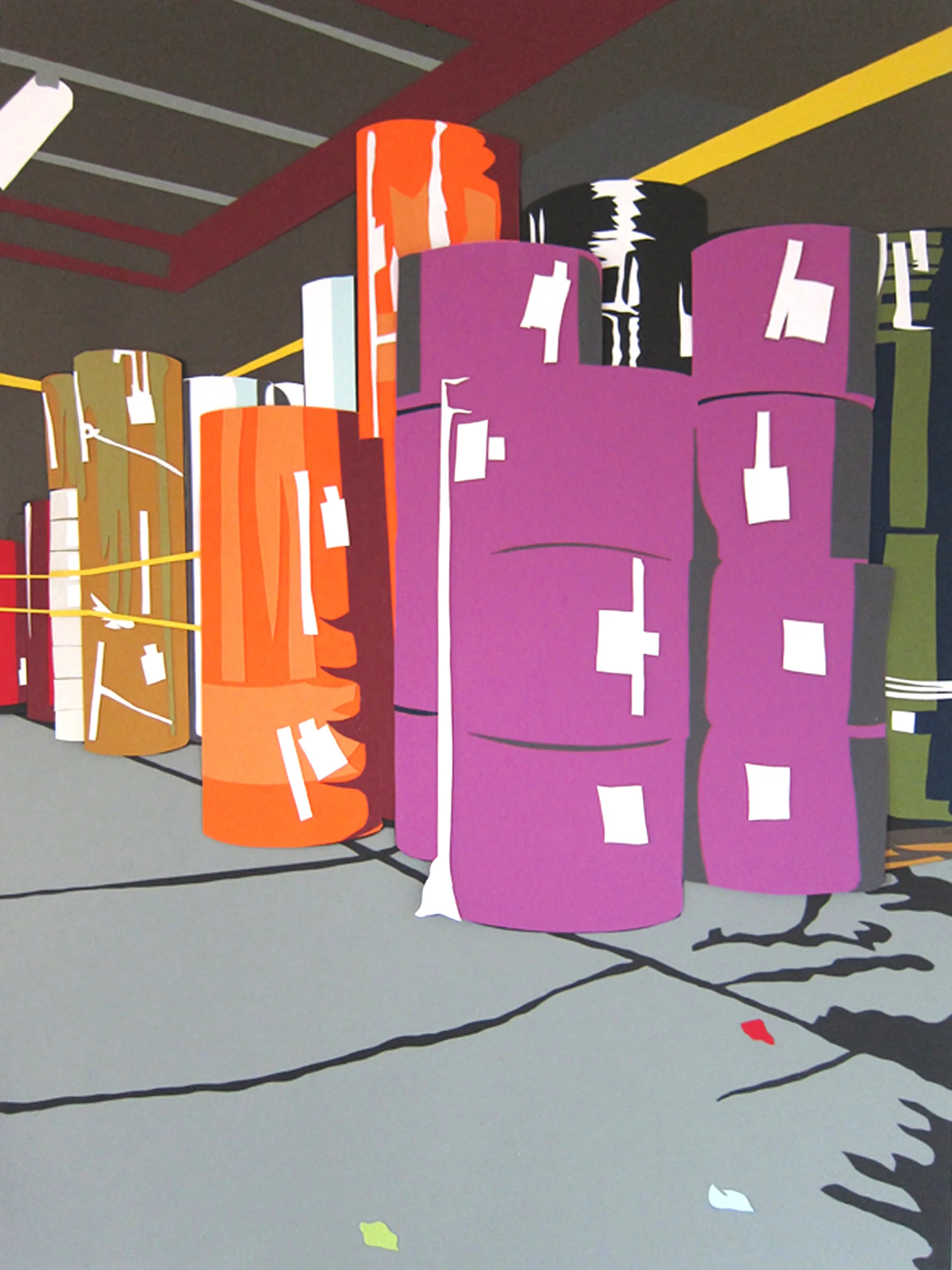 Factory Made #5 , 26" x 35", cut-French Paper collage, 2014