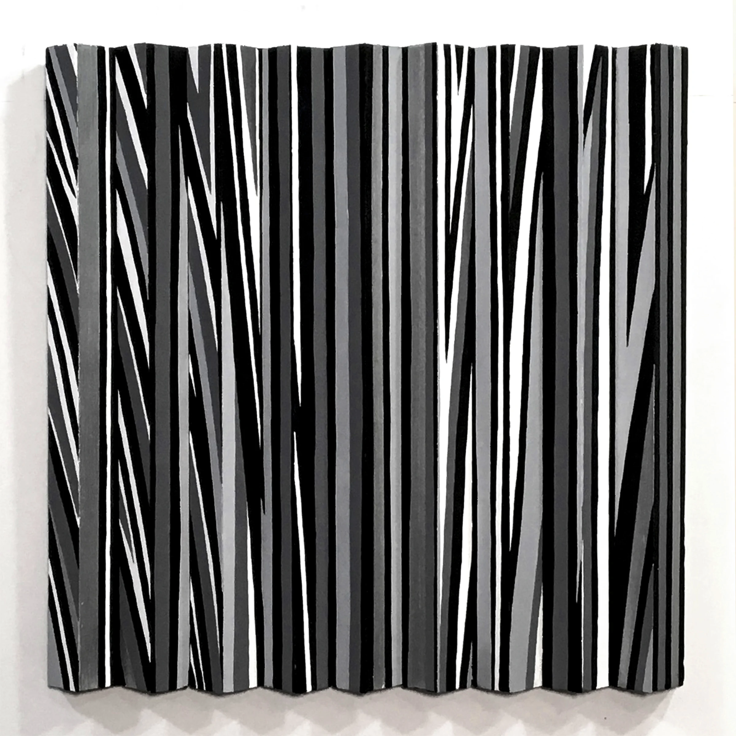 Grayer Shades of Pale , 2017 Enamel and flashe on multidimensional panel 30" x 30" x 1"