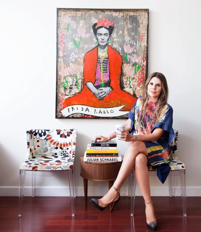 Me with a rendition of Frida by contemporary French artist Corinne Dalle-Ore. Photo by Lianna Tarantin