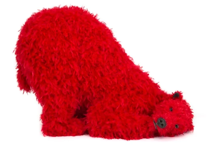 Paola Pivi's red polar bear promises to entertain and engage at the inaugural season of Galerie Perrotin in New York