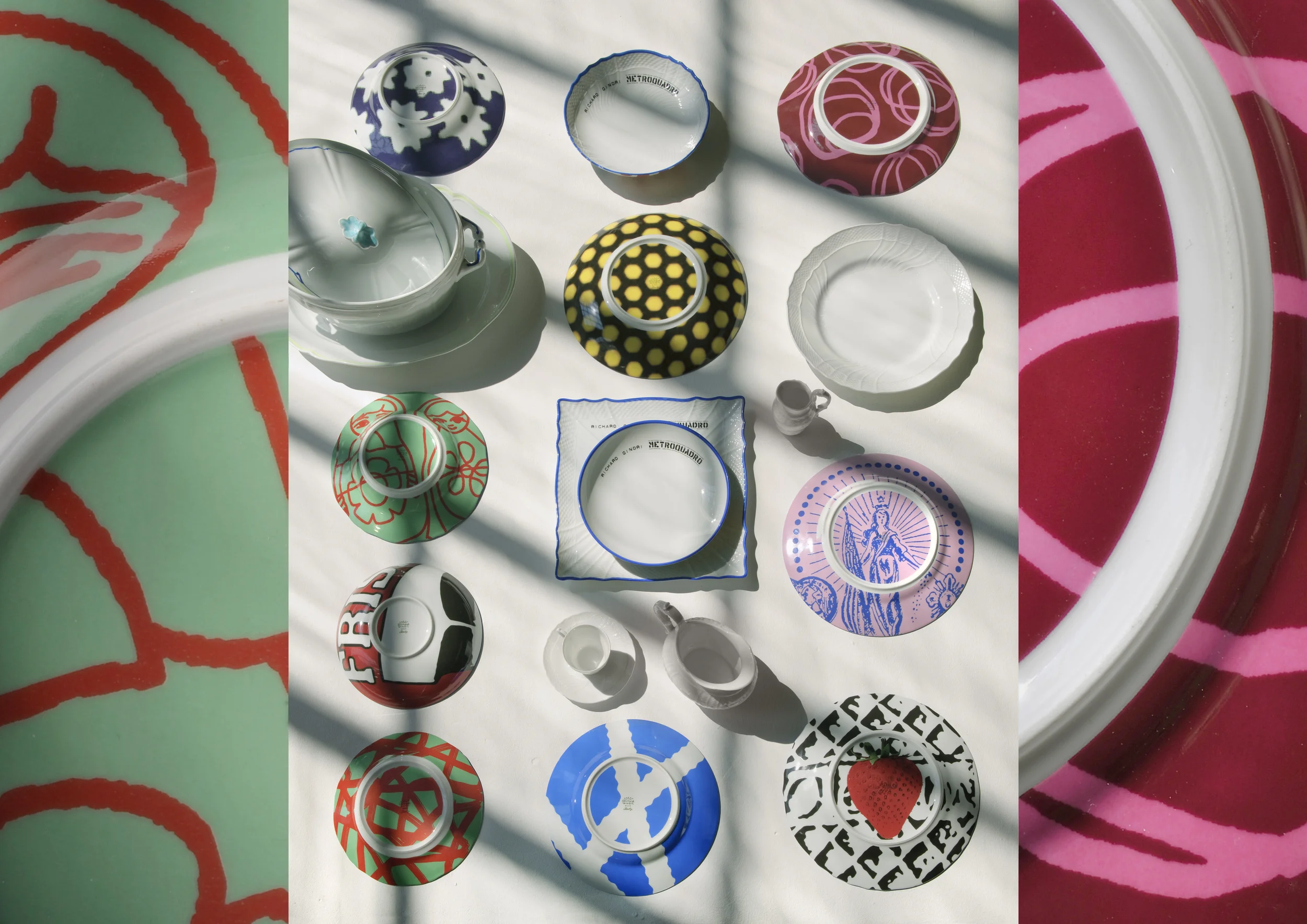 Richard Ginori's plates in collaboration with Paola Navone. 