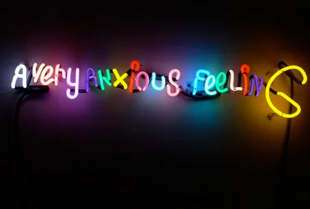 Assume Vivid Astro Focus's neon sculpture in multicolored bulbs. 