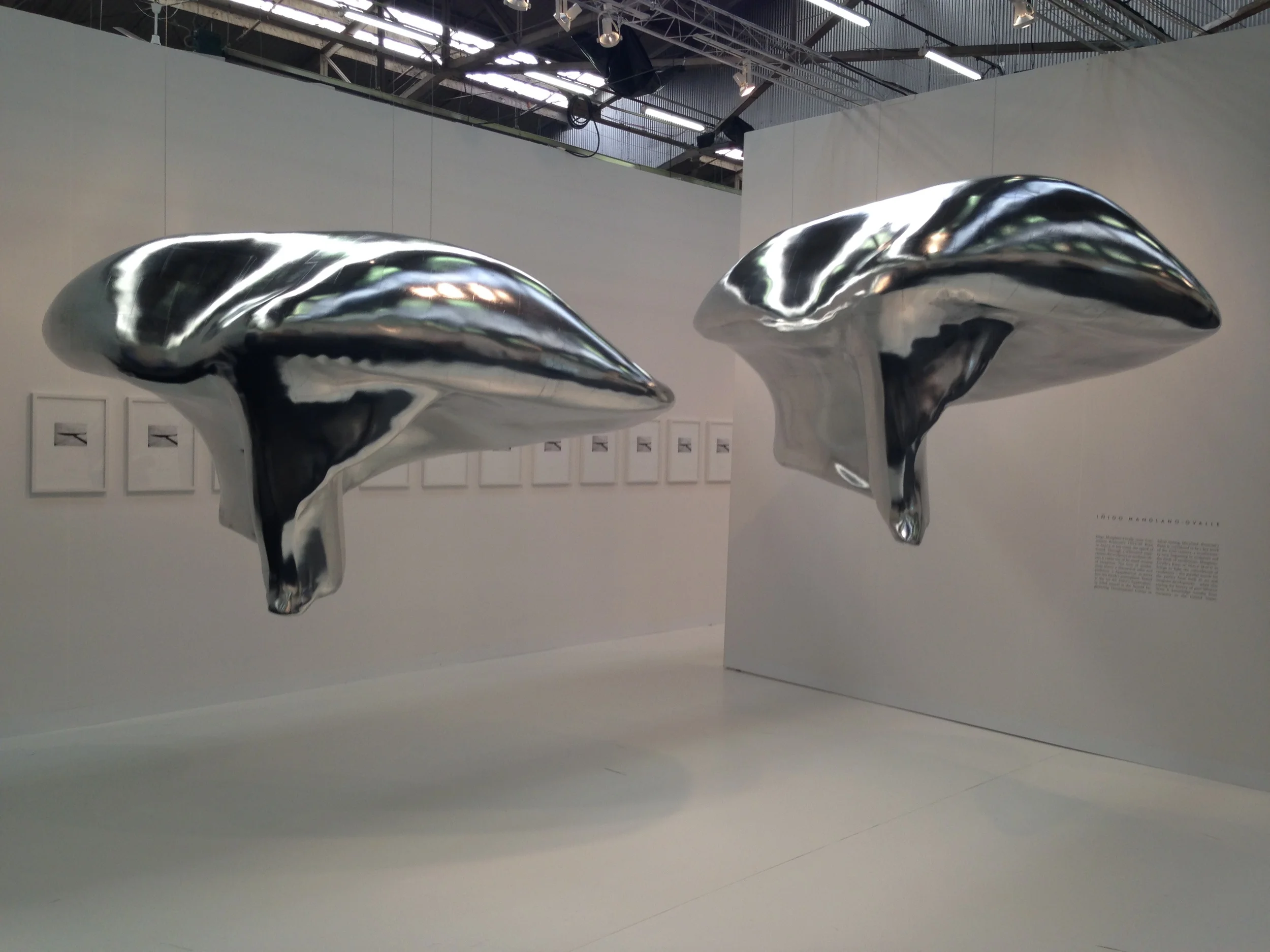 Massive clouds created by Inigo Manglano-Ovalle made in fiberglass are light enough to be hung, despite their impressive size