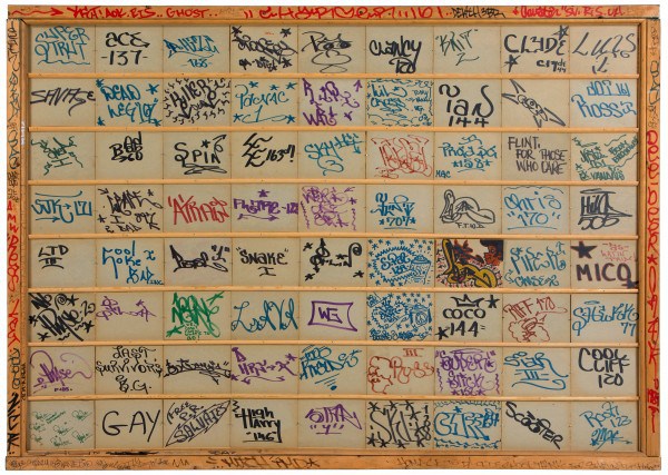 This was one of my favorite pieces. A collection of tags from a collective of graffiti artists from the 1980s called "Wicked Gary"