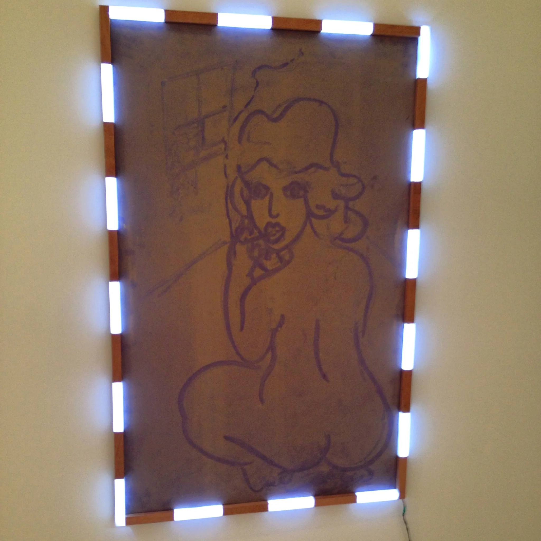 Lukas Geronimas's Dust Painting with LED and wood frame