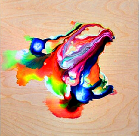 Dustin Yellin's wood panel piece