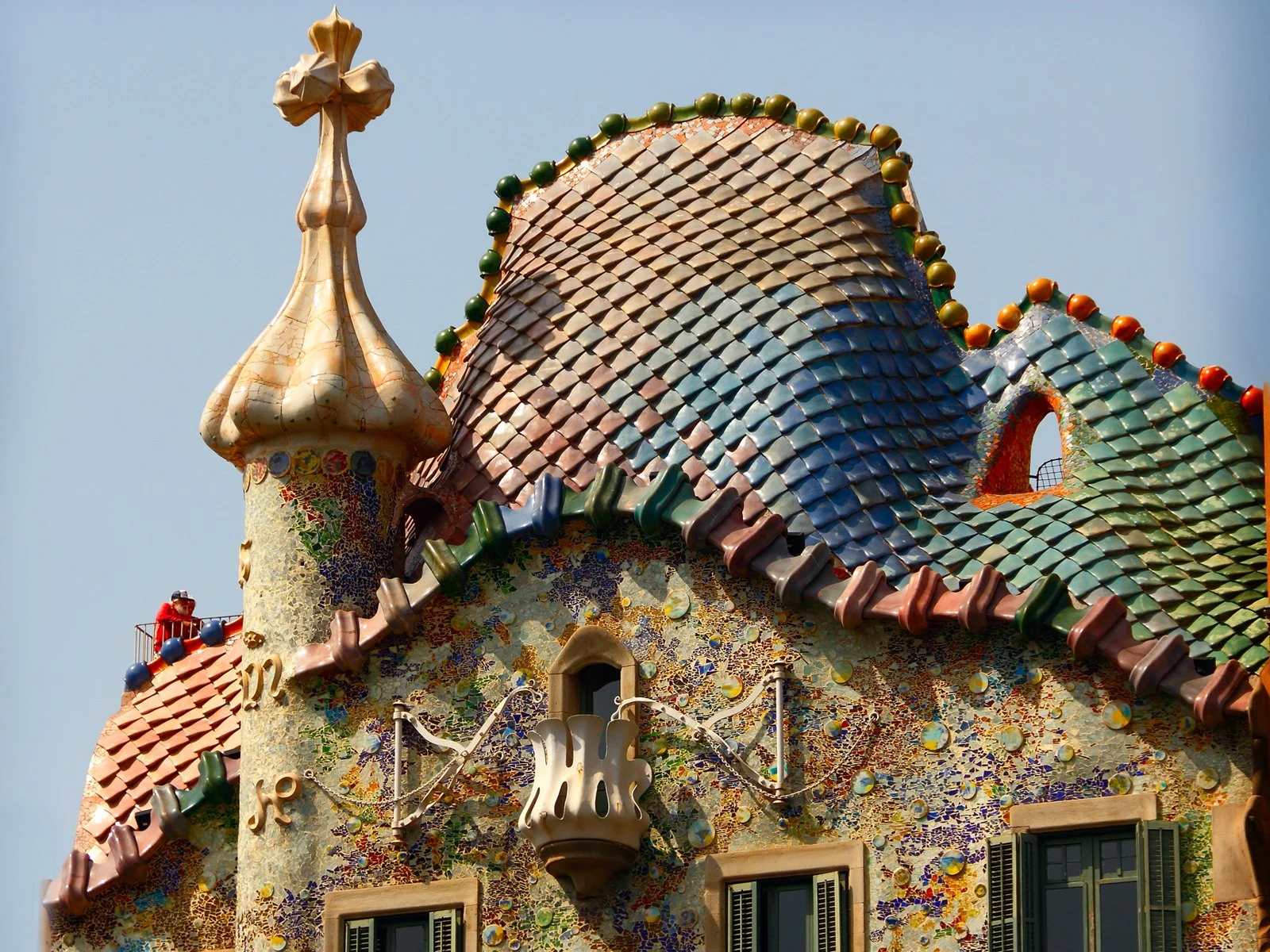 The Ceiling of Casa Batllo is the perfect combination of reality and fantasy