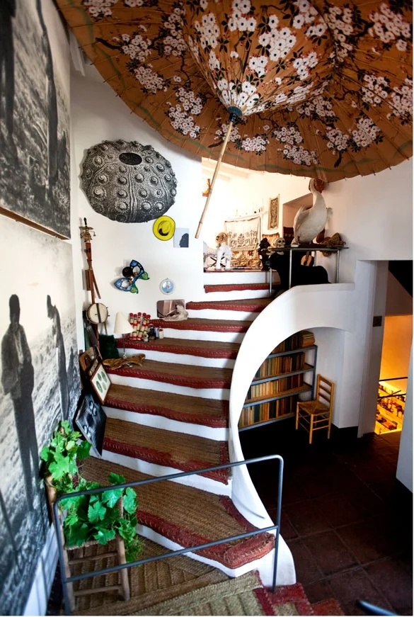 The staircase leading to Dali's studio and "Models Room" where he kept mannequins and other props.