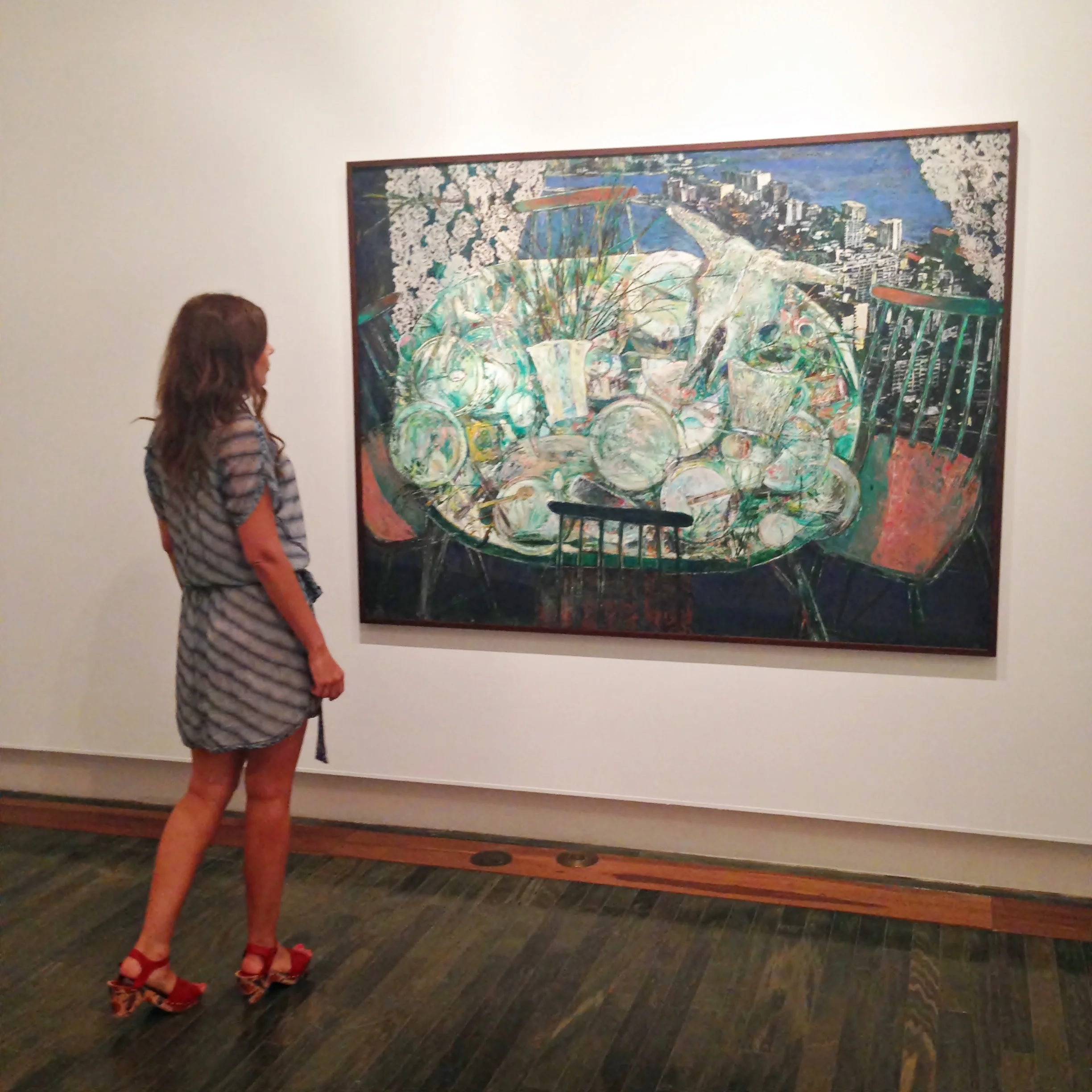 At the Museum of Contemporary Art admiring the works of Arnaldo Roche, one of my favorite artists. 