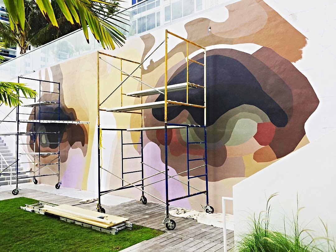 Robert Lazzarini's Mural in progress at 1 Hotel. 