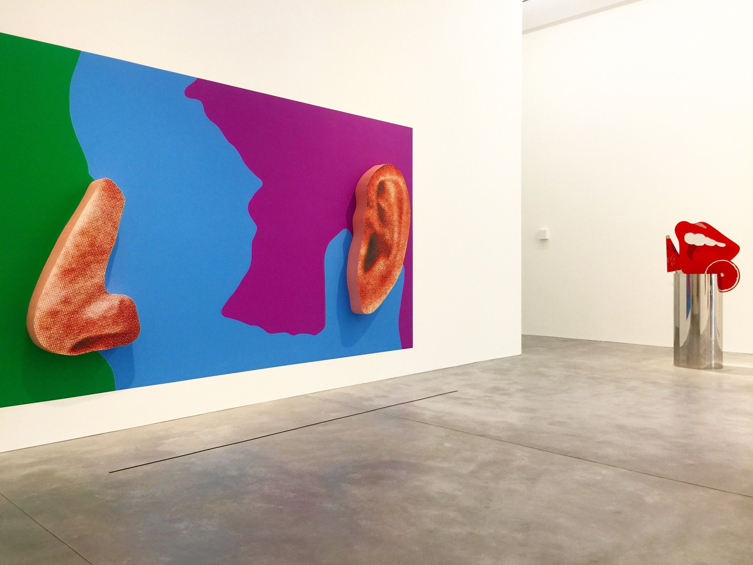 John Baldessari and Kathryn Andrews at "Good Dreams, Bad Dreams - American Mythology" at the Aishti Foundation