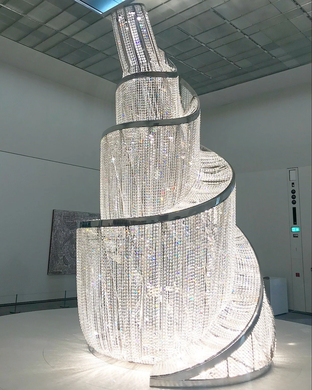 Ai Weiwei's "Fountain of Light" commissioned by the Louvre Abu Dhabi for the Globalization section of the museum, which is the last one before reaching the terraces and outdoor spaces. 