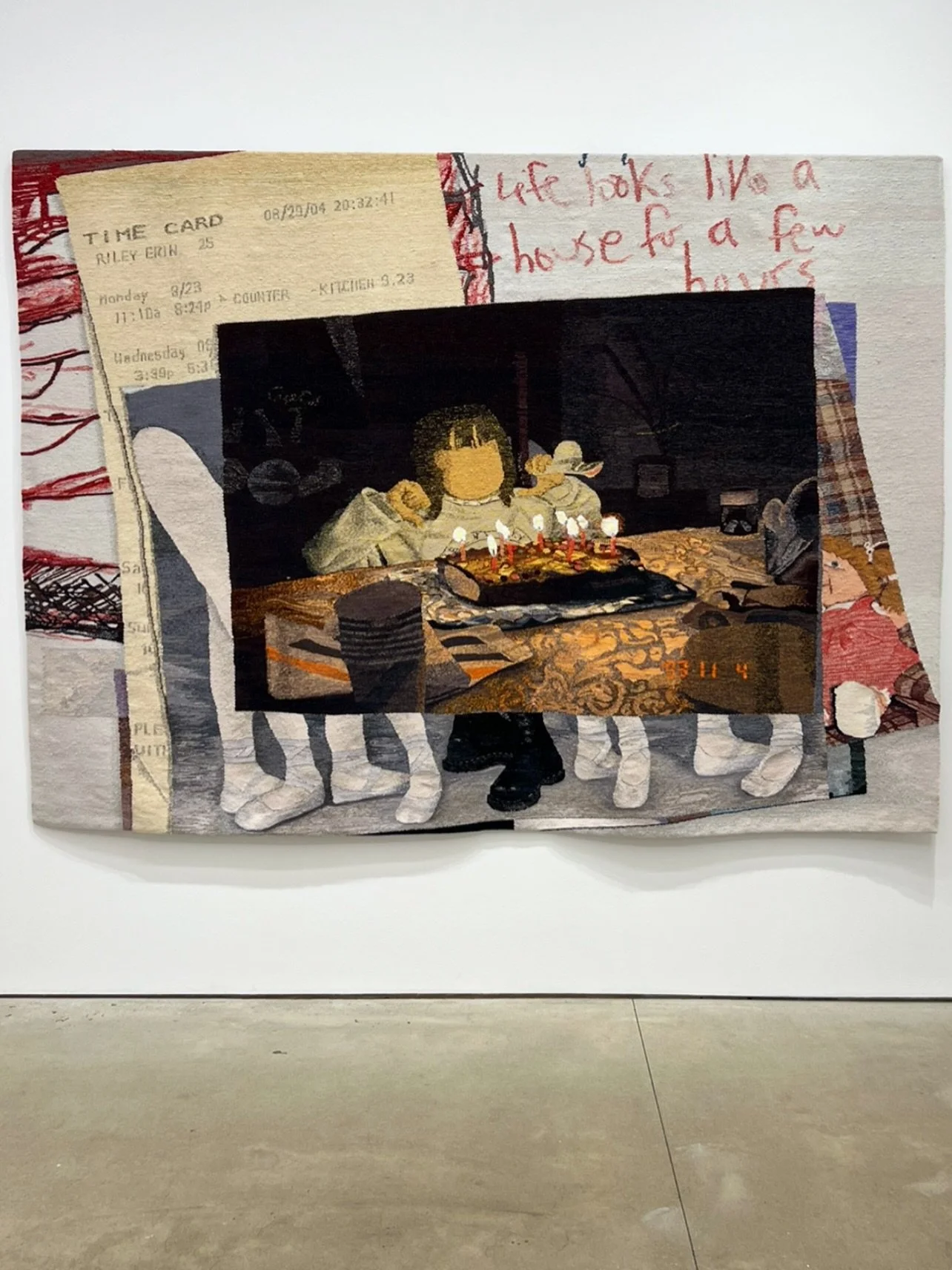 Meanwhile in Tribeca&hellip;

1&ndash;3 🧵 Erin M. Riley weaves memory, trauma, and pixelated internet culture into hand-dyed tapestries. Swipe in close: you&rsquo;ll see it&rsquo;s all yarn. @ppowgallery 

4&ndash;5 👁️&zwj;🗨️ Liza Jo Eilers unpack