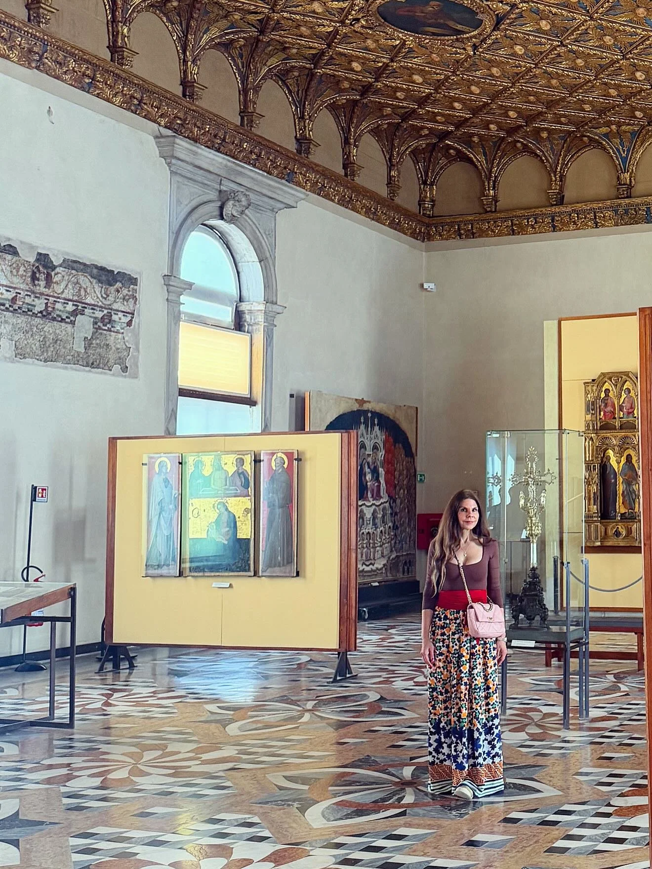 It&rsquo;s always magical to see Venice&rsquo;s gothic side in all its splendor. What once was the 1400s church of Santa Maria della Carit&agrave; with intricate-patterned marble floors and gilded ceilings is now @gallerieaccademiavenezia which owns 