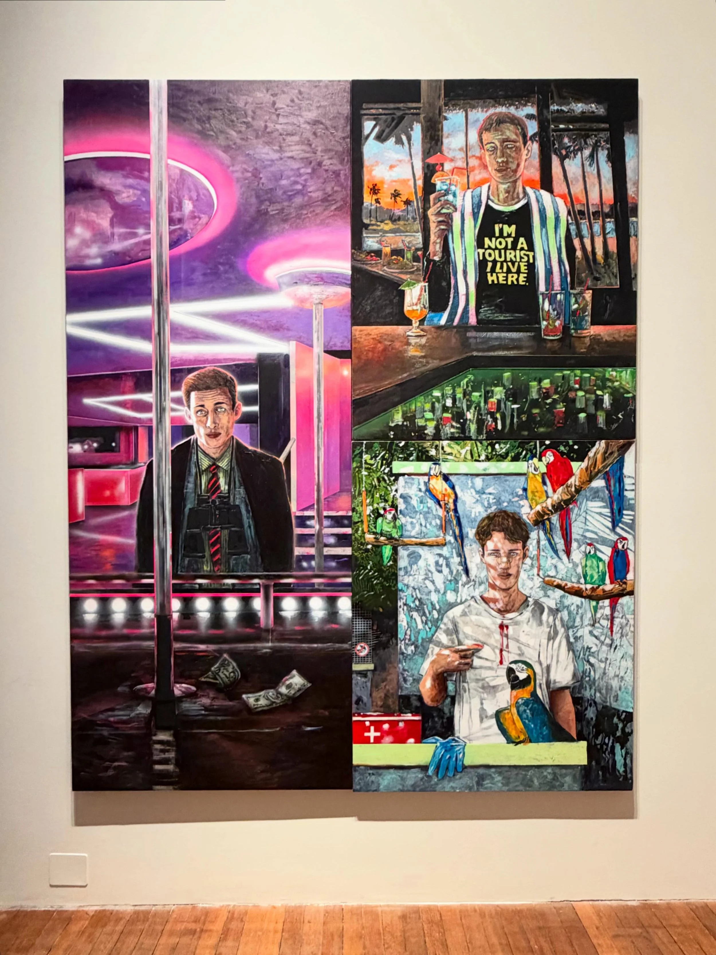 Endless Venice art&hellip;
1, 2 and 3 @hernanbas&rsquo;s fun paintings depicting tourists from his solo show @museocapesaro 
4 and 5 Iv&aacute;n Tovar collateral event @labiennale 
6. The one and only @jennysavilleofficial @amavenezia