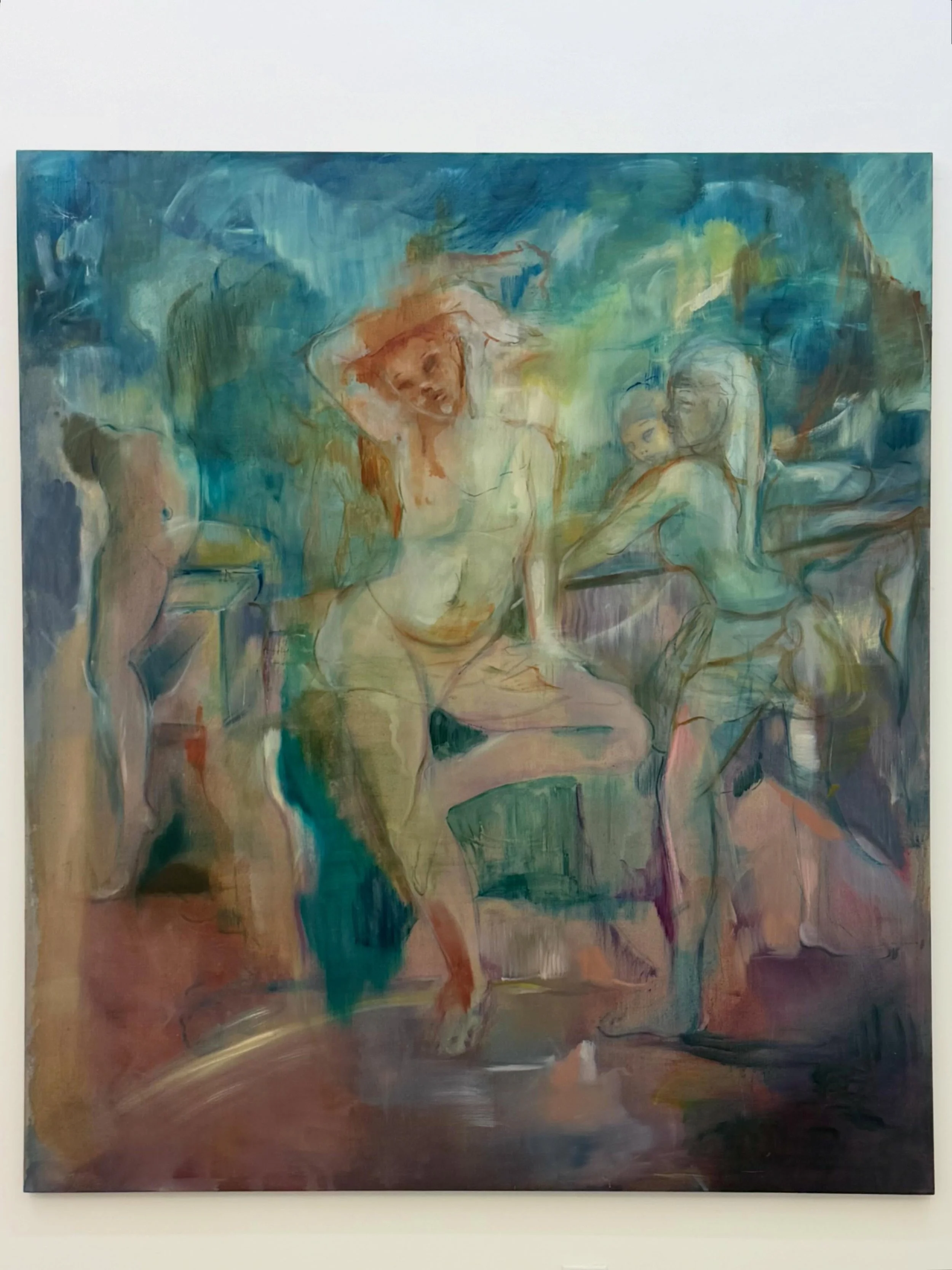 The bodies of dancers, warriors, goddesses (and one boy).

There&rsquo;s an insanely good sense of line running through these paintings, and a level of complexity that never feels forced or heavy-handed. The figures seem to appear and disappear at th