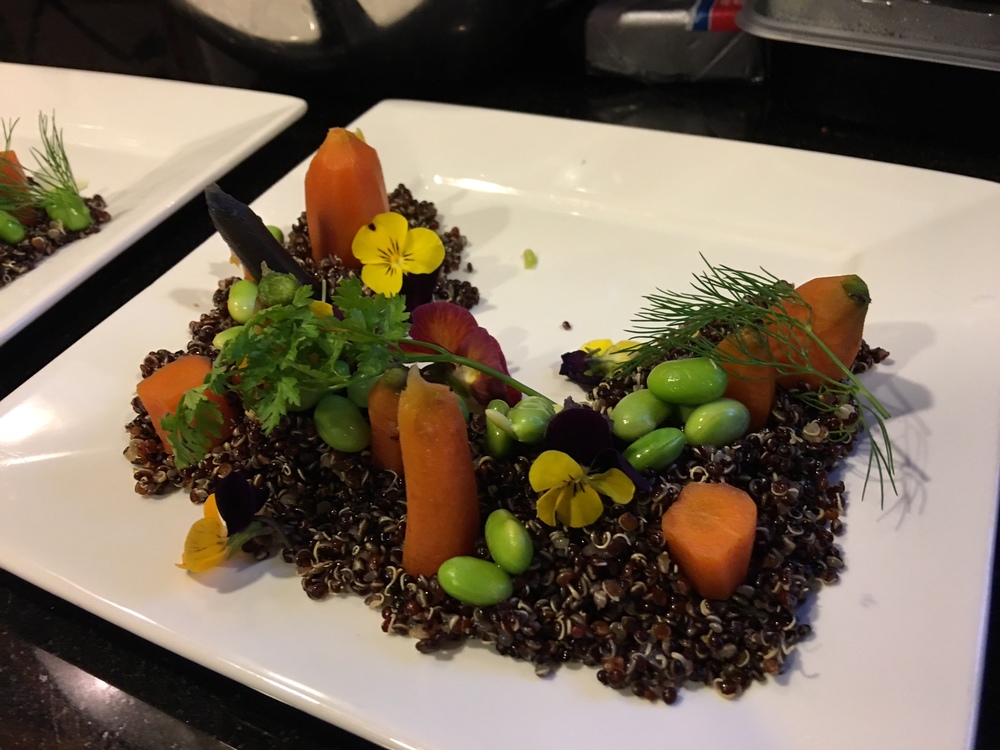 Quinoa forest with Heirloom carrots, herbs and edamame