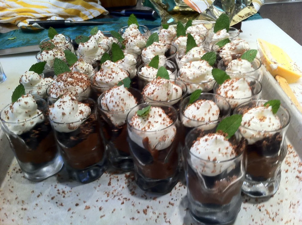 Chocolate mousse with creme 