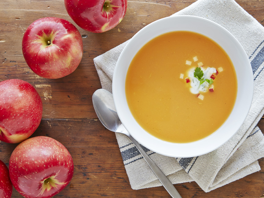SweeTango apple with sweet potato soup.