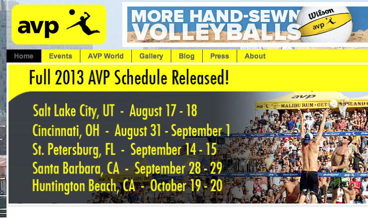 The AVP has (finally) released their 2013 schedule.