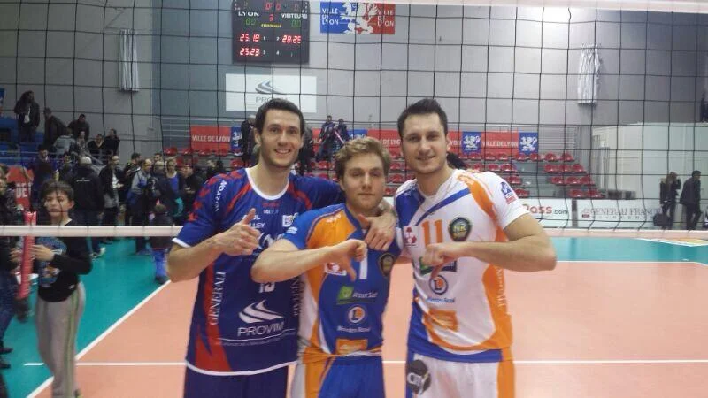 Toontje, Blair and Jason after their match in France. Photo: @blizzbann