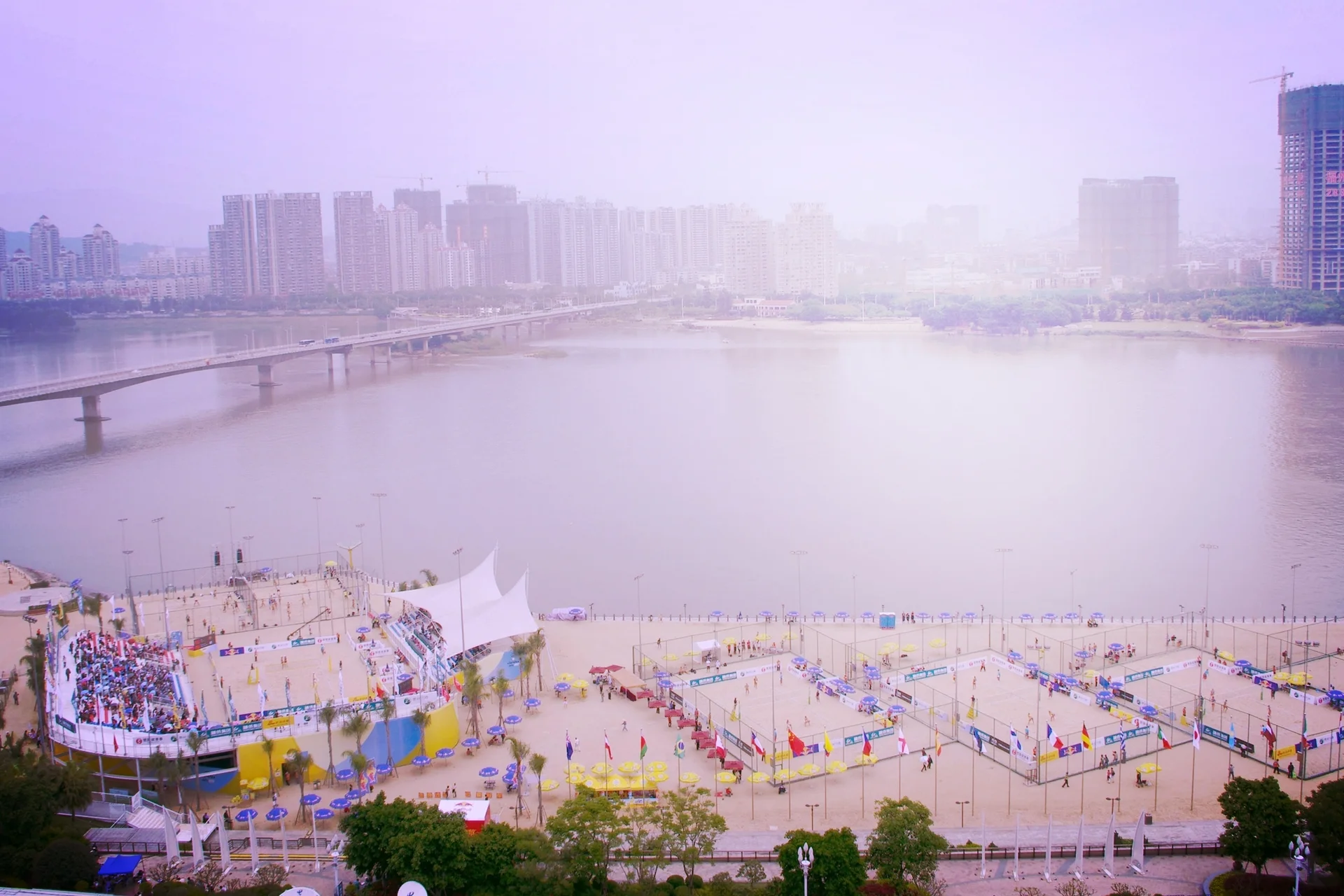 Fuzhou, China. The site of the first event on the 2014 FIVB Beach Volleyball World Tour. Photo: FIVB