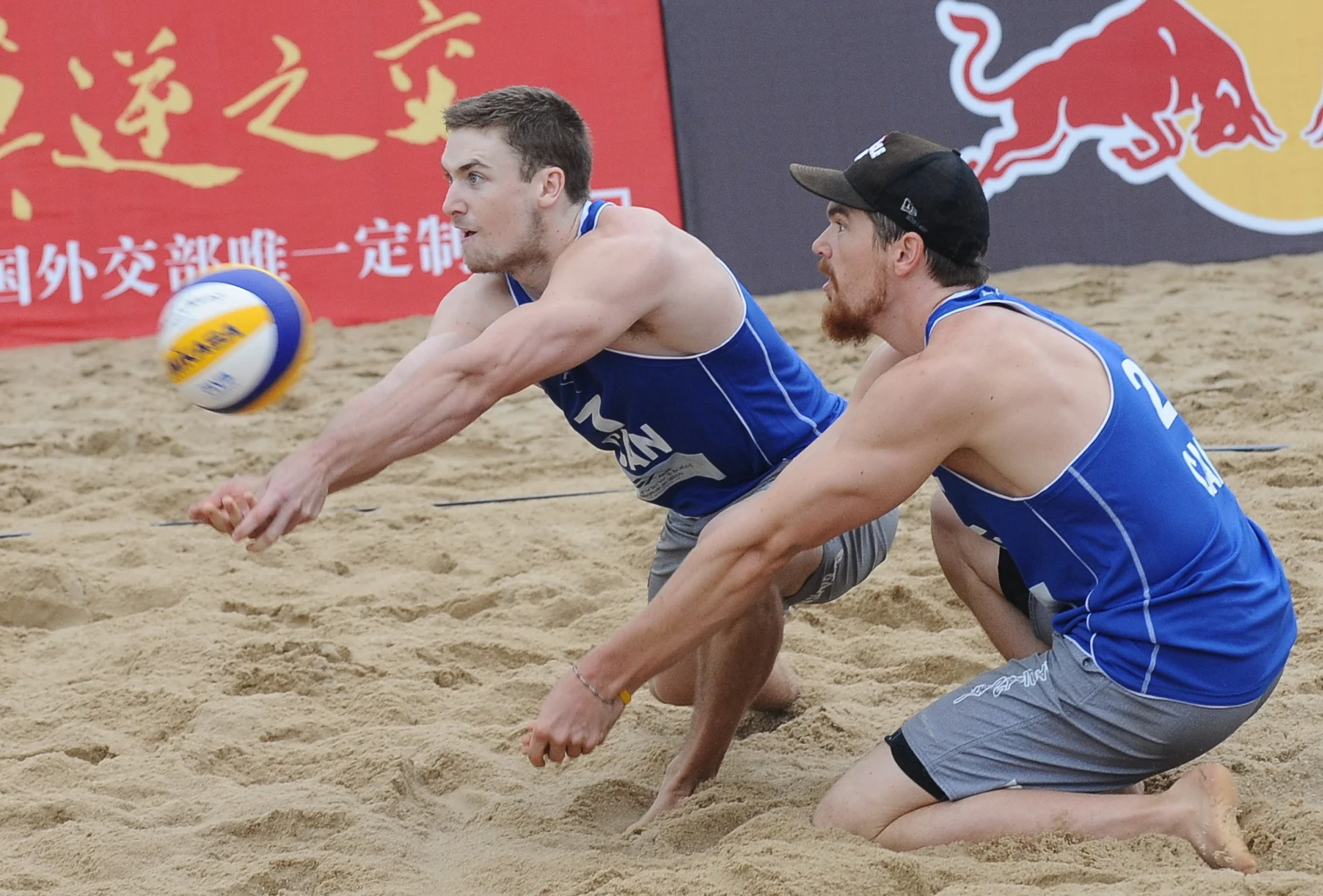 Grant O'Gorman and Sam Pedlow have started the 2014 FIVB season by going 5-0 through Qualification and pool play at the Fuzhou Open Photo: FIVB