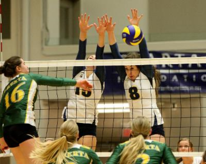 The Alberta Golden Pandas and Trinity Western Spartans both sit atop the Canada West at 3-1. They go toe-to-toe this weekend. Photo: Trinity Western Spartans