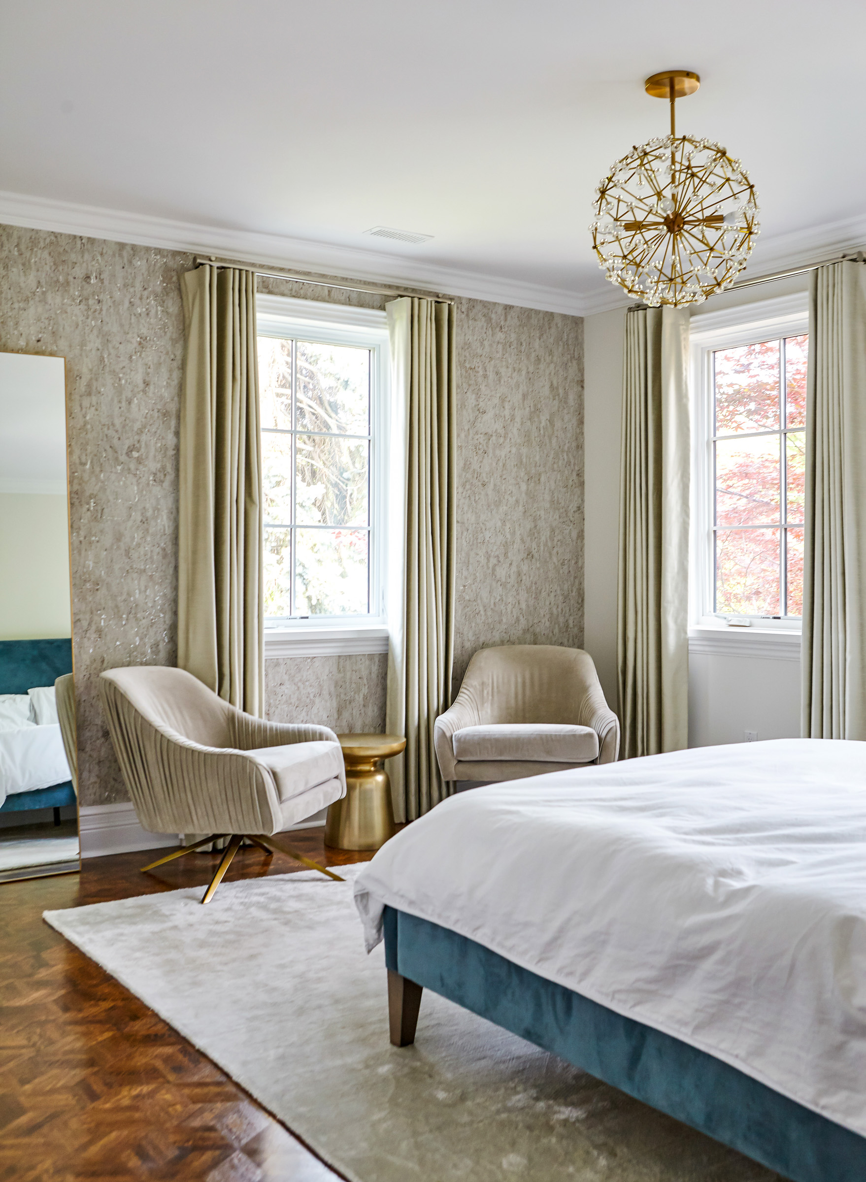 Two bedrooms were re-designed in consultation with the kids - now young adults - to update juvenile kids rooms to finishes and furniture more appropriate to their age and taste.
