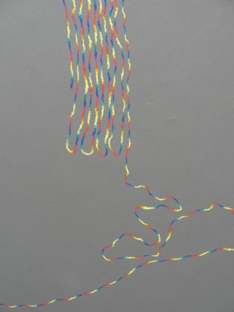 crayon on paper, 12" x 16"