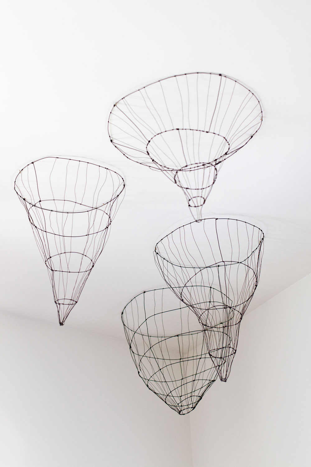 Wire ceiling baskets