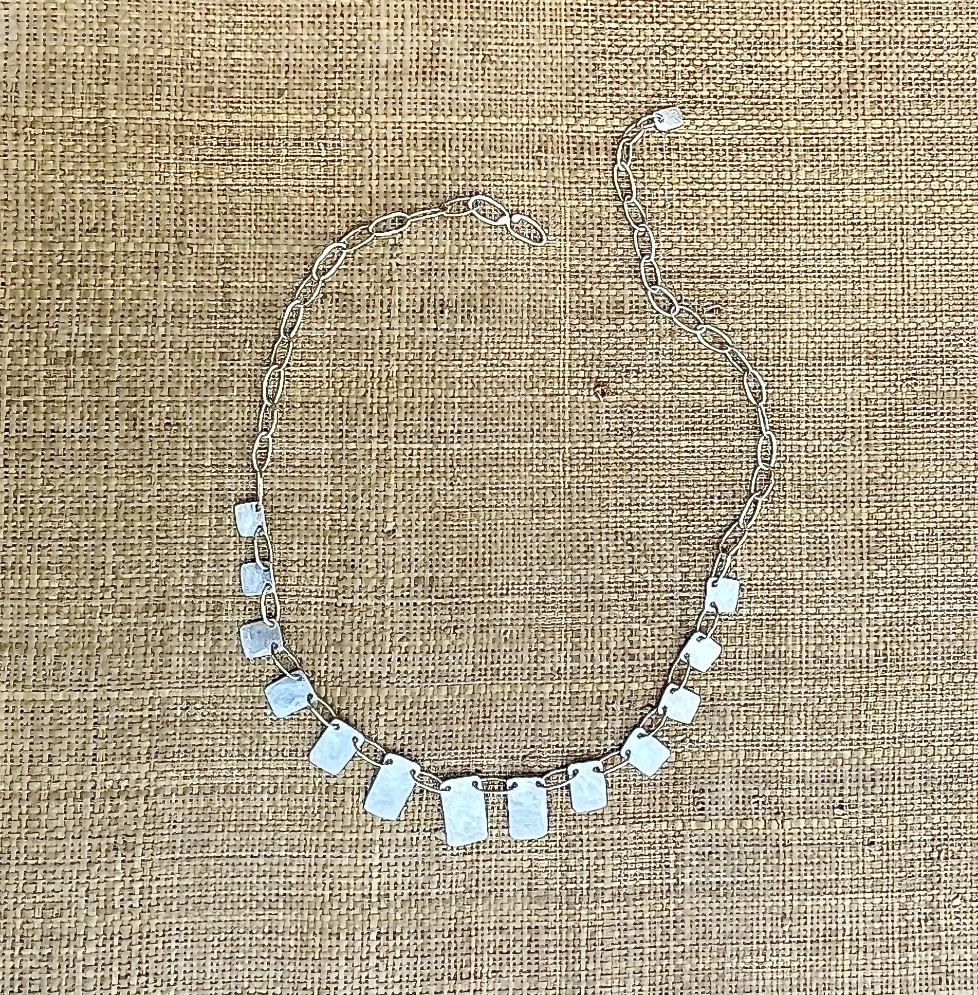 Sterling Silver Box Tooth Necklace SM043
