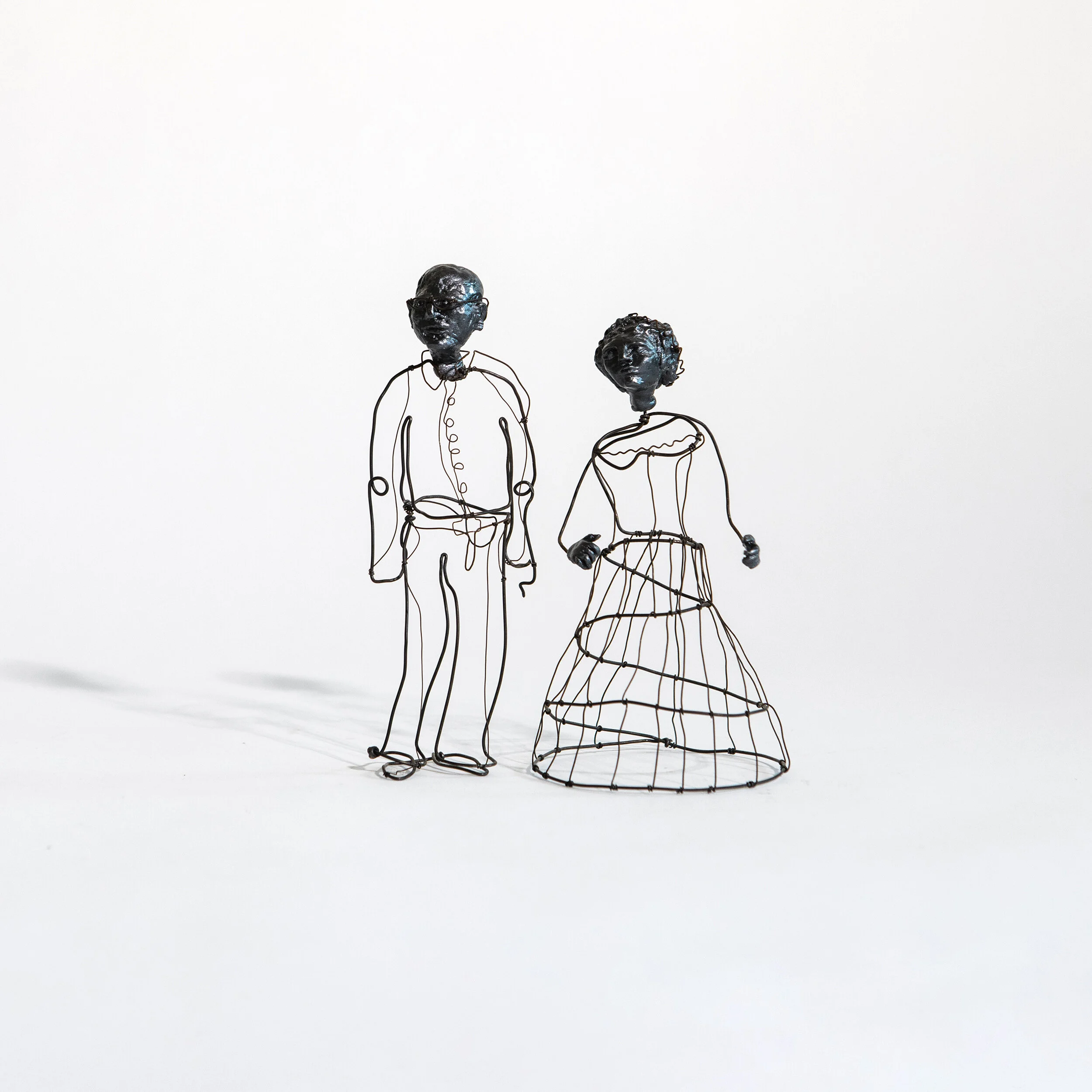 Wire and Paper Clay Friends 
7" x 3" each SOLD