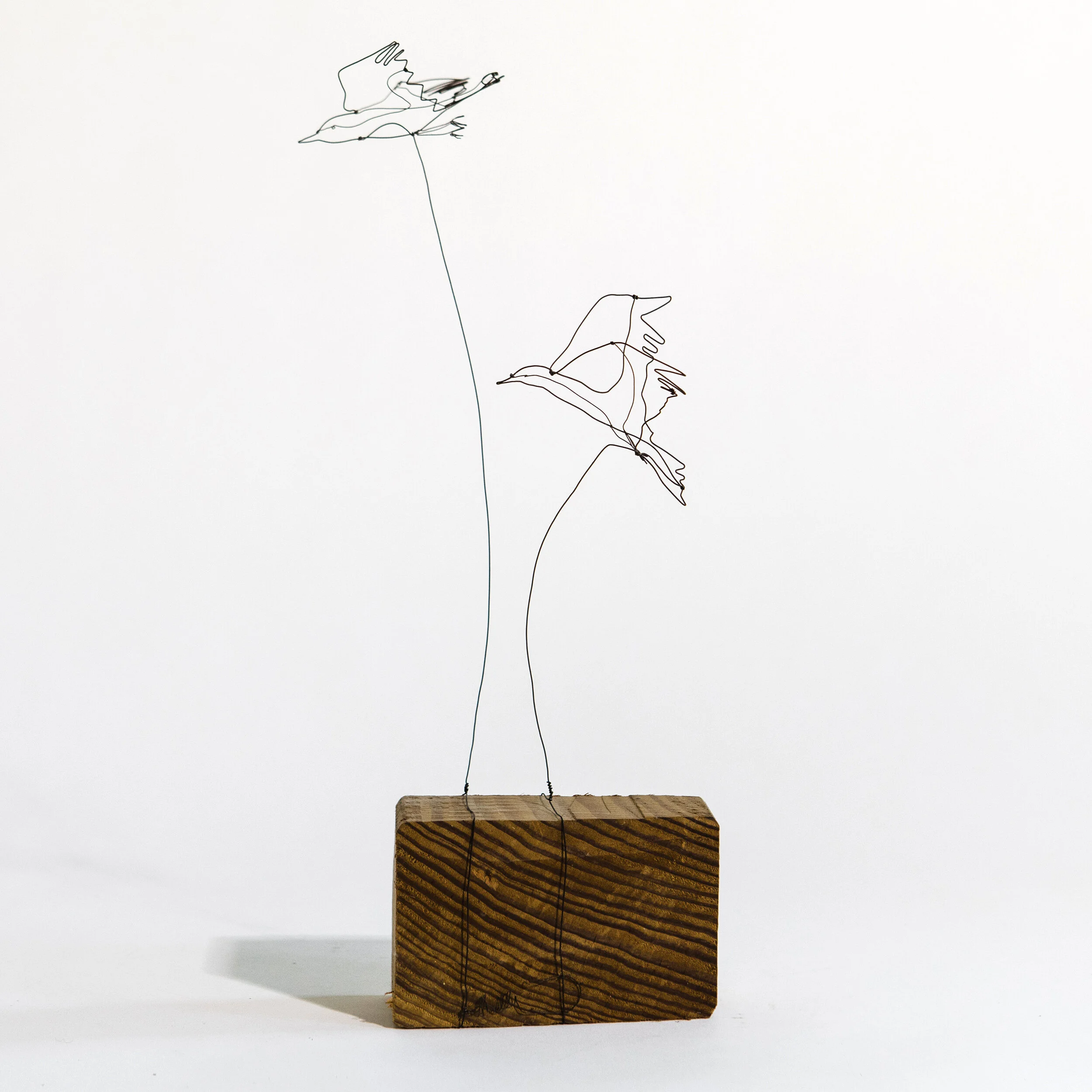 Flying Birds with Wood 
15" x 7" x 3" $350.00 SOLD