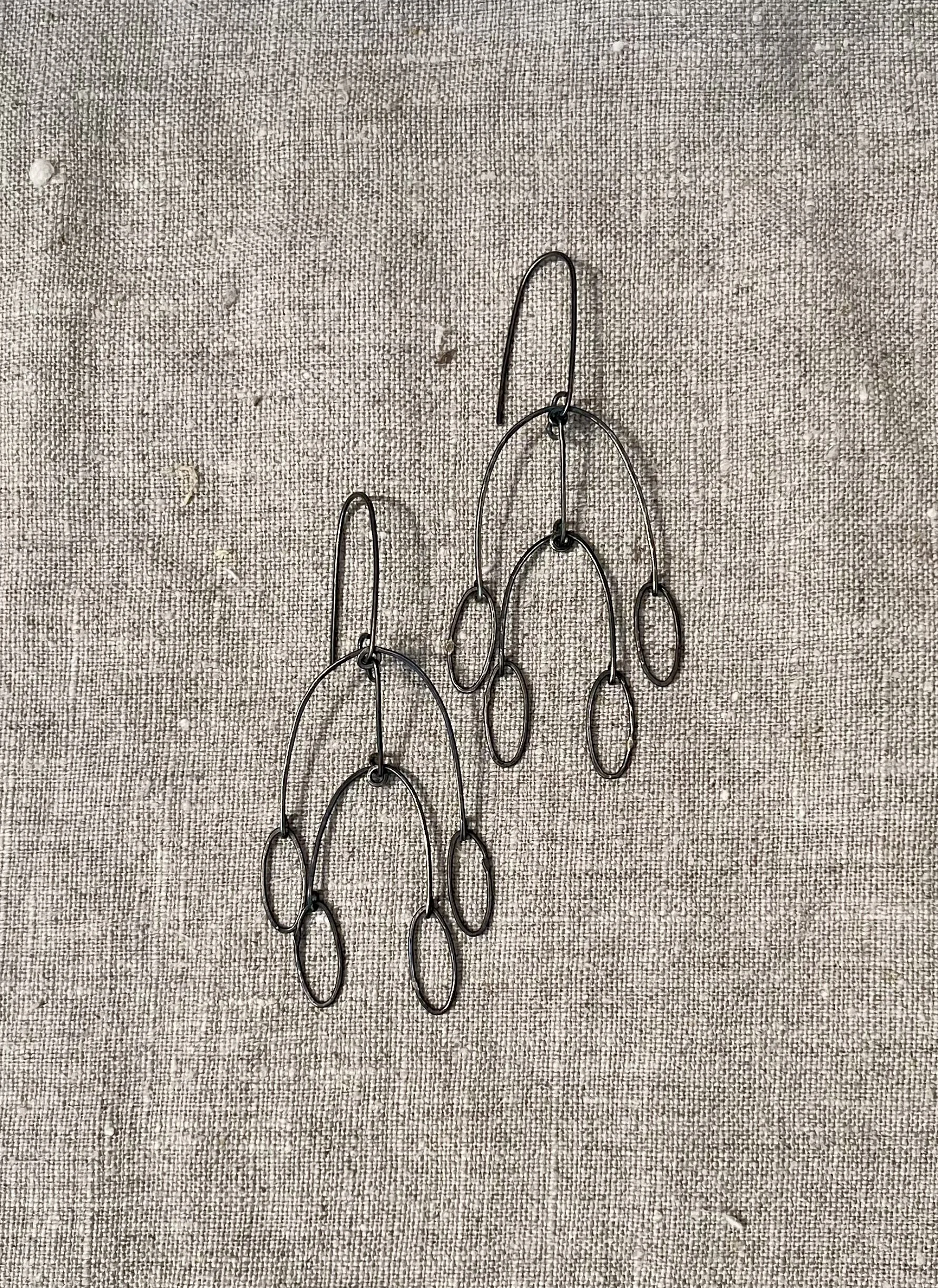 Small Oxidized Sterling Silver Chandelier Earring SM029