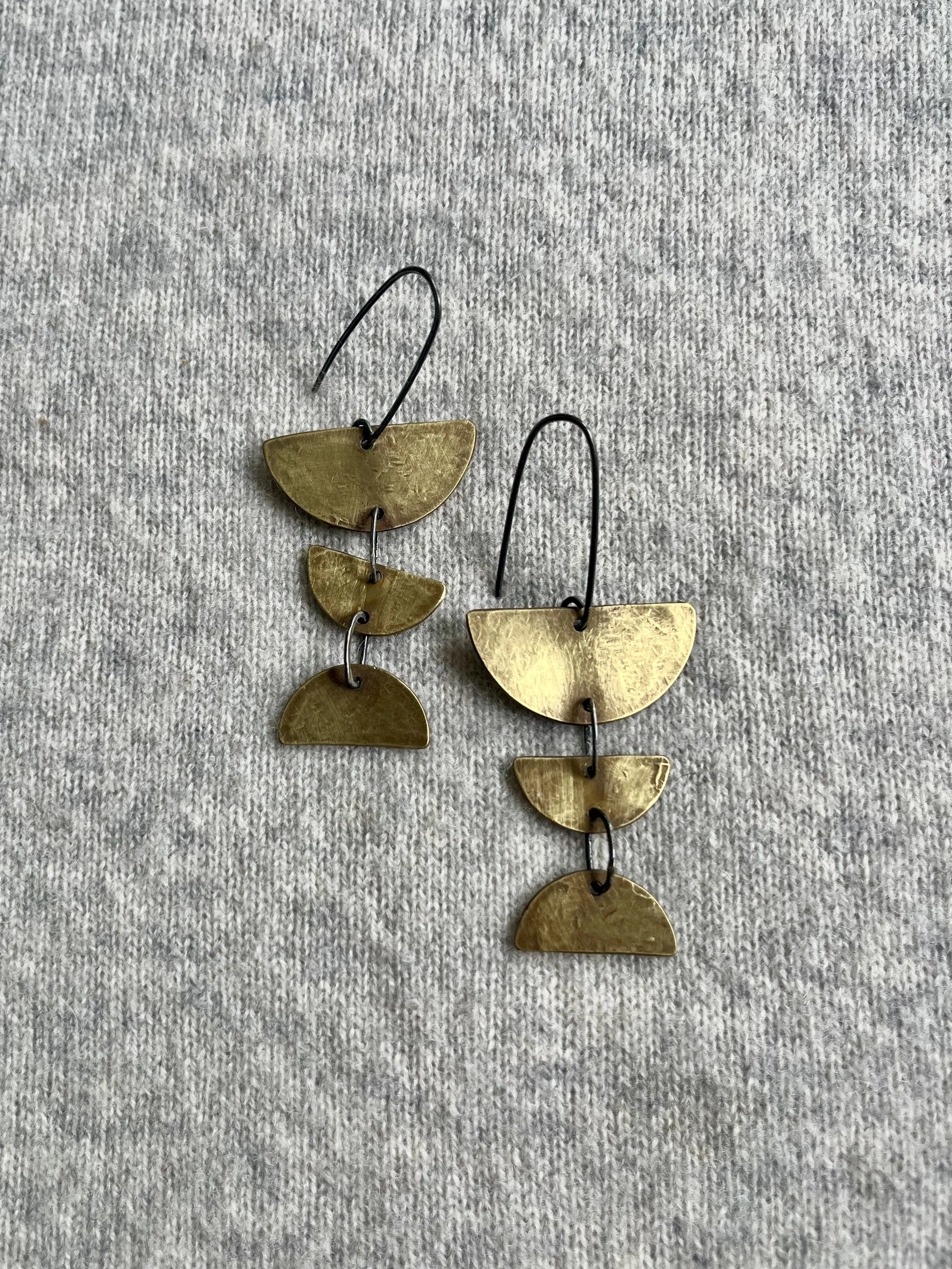 Halfsies in Brass and Blackened Sterling Silver SM051