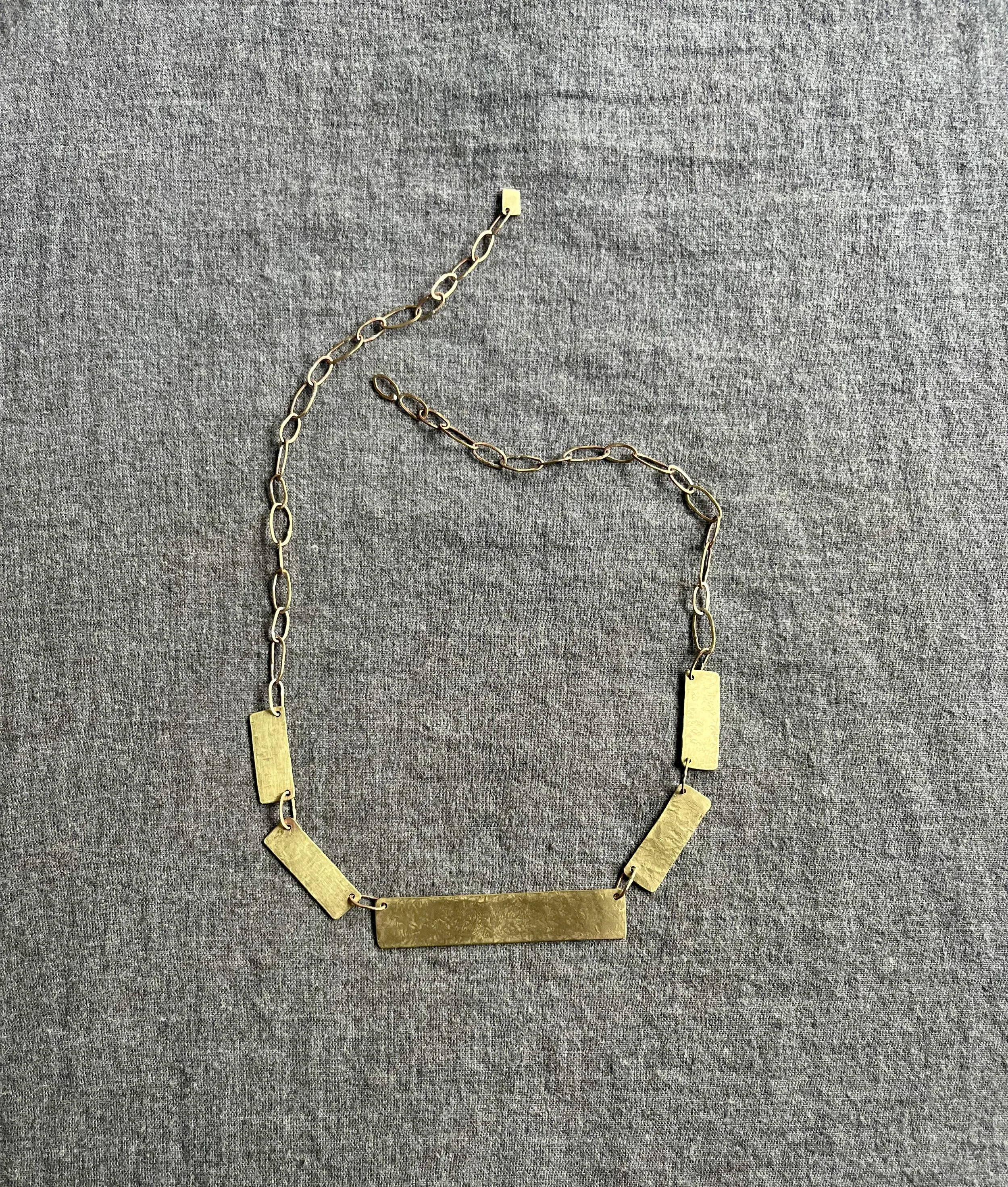 Brass Rectangle Bar Necklace SM039