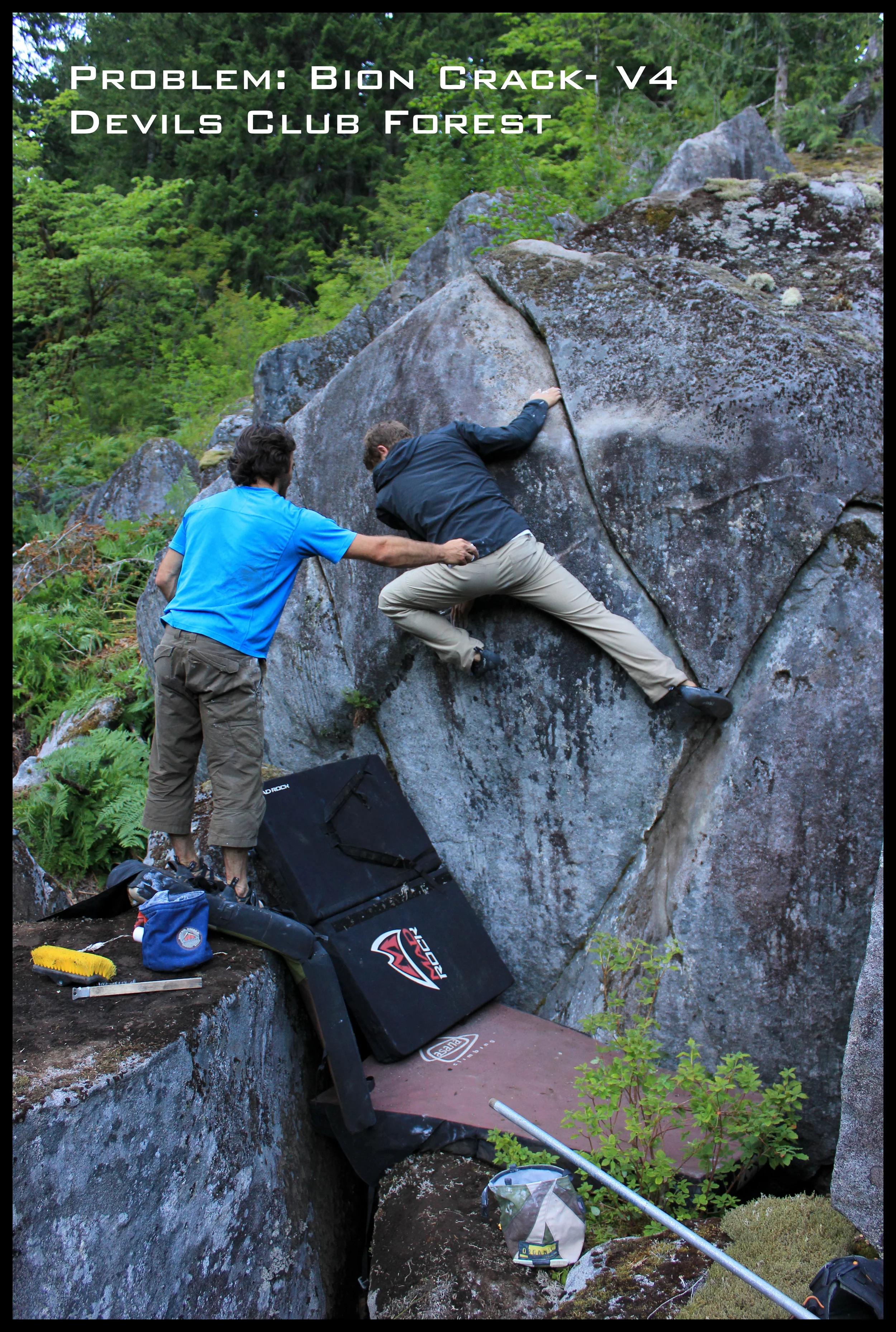 Will Despard on the Bion Crack- V4 with Pablo Zuleta on spot. (FA Pablo Zuleta)