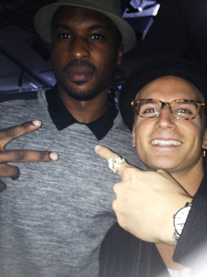 Oliver Proudlock and myself pose for the camera.