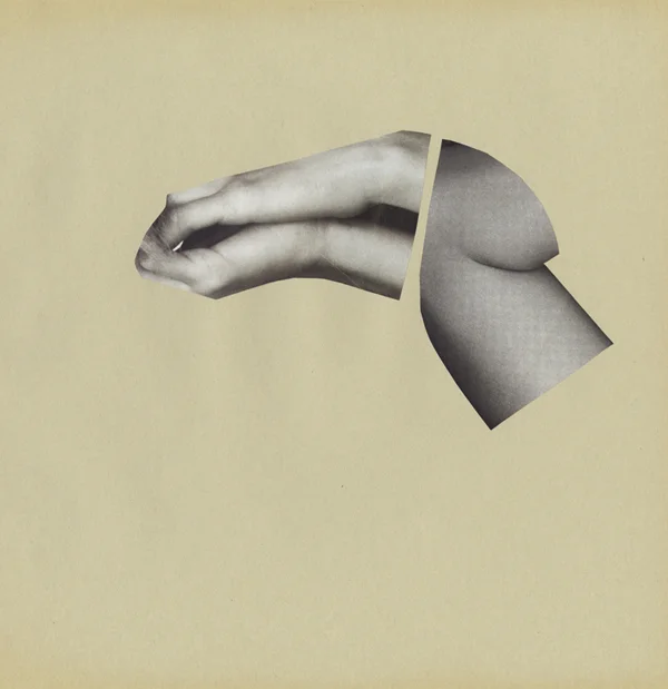 with clasped hands