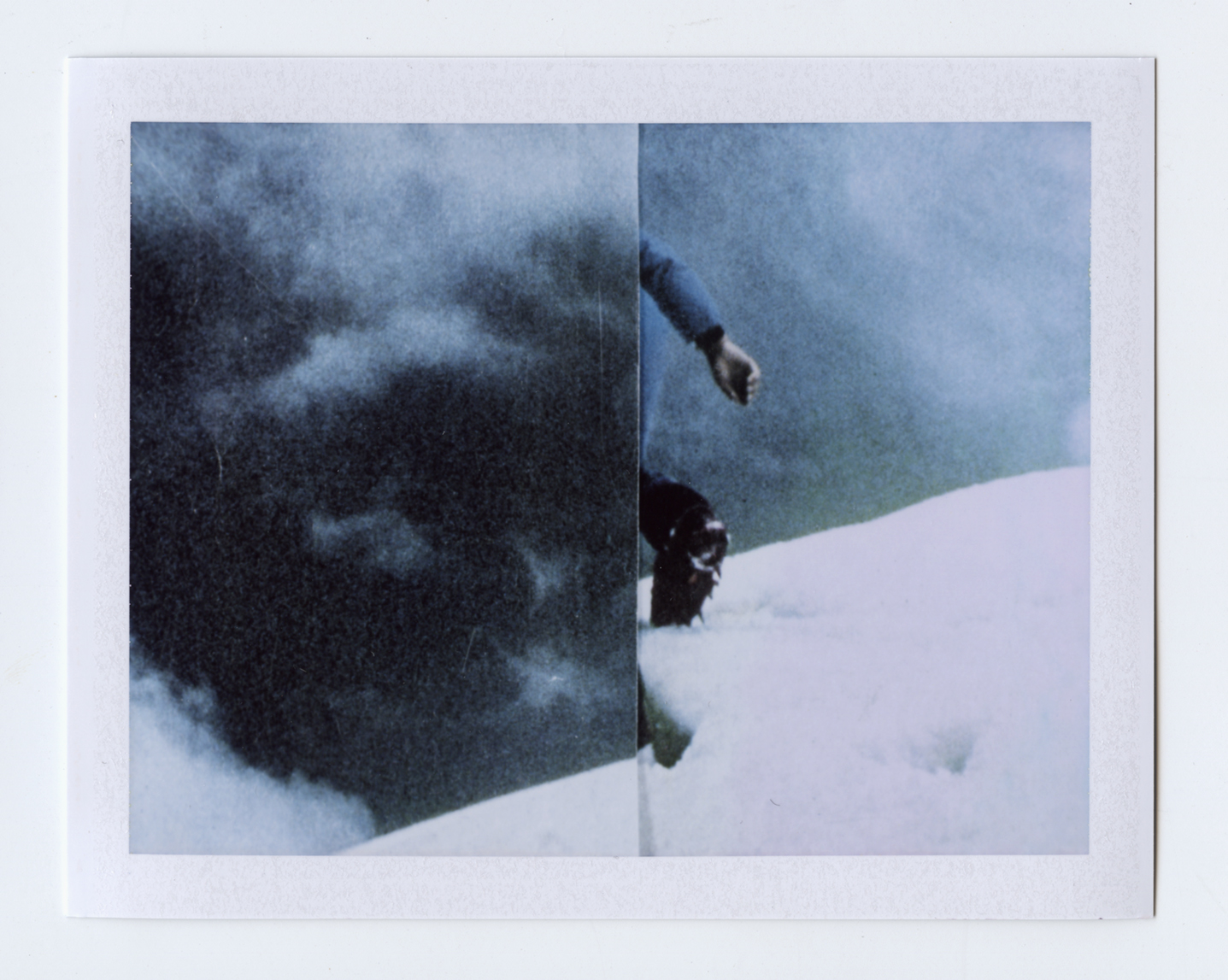   at the edge of the world, do we turn around?  Polaroid of found National Geographic, 2015   Statement + Info  