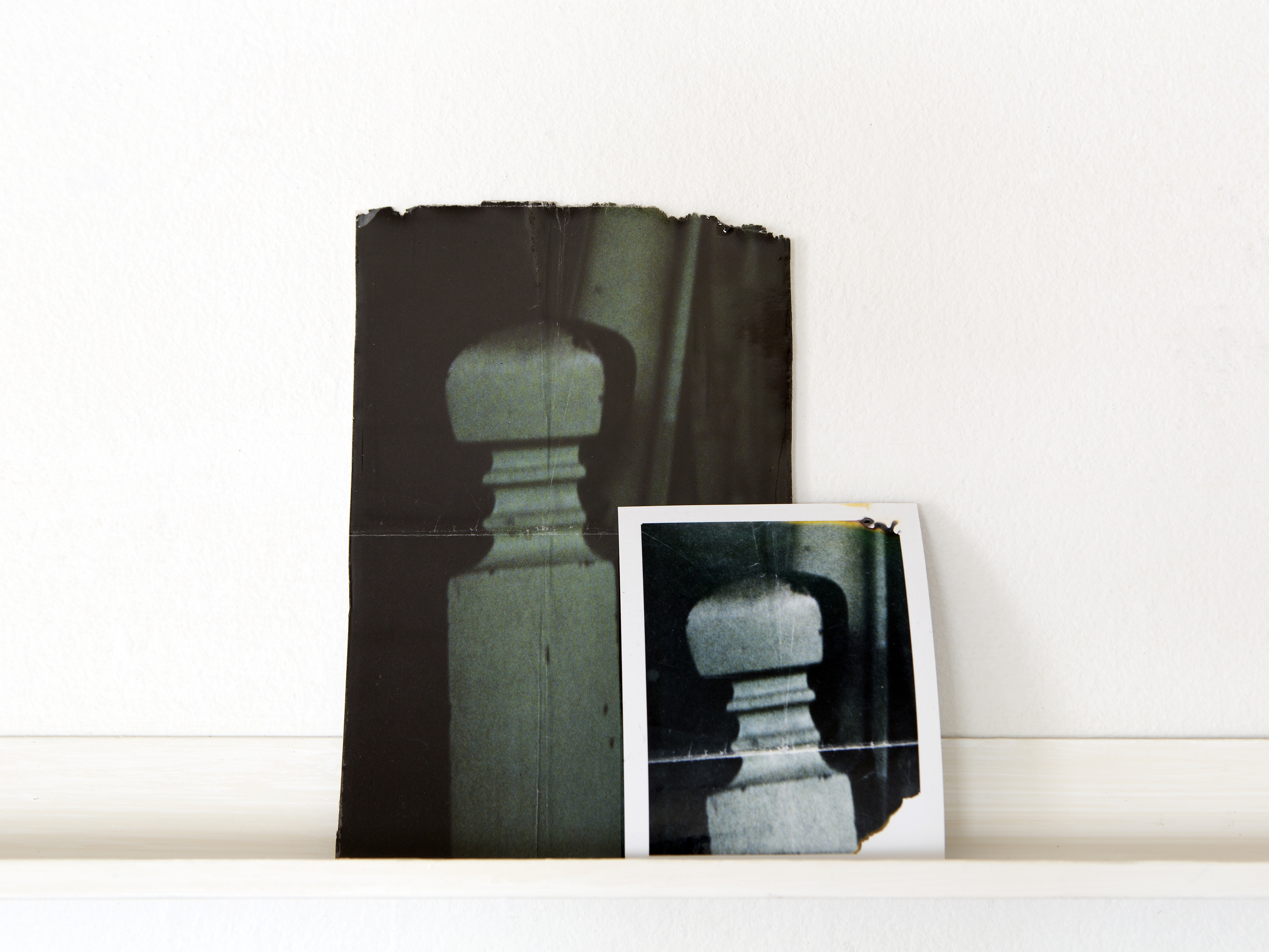   what has been / it feels like we never change  resin, found photograph, Polaroid of found photograph, 2015   Statement + Info  