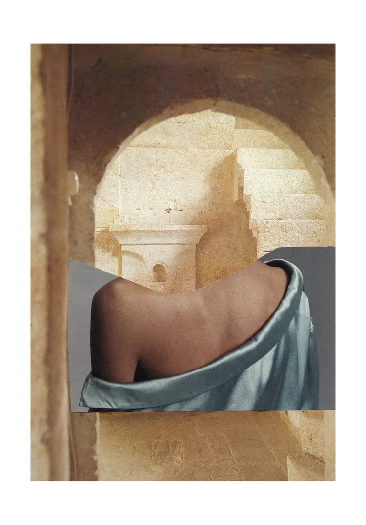How can something so beautiful incite your anger? 2017, collage on paper, 13"x17"
