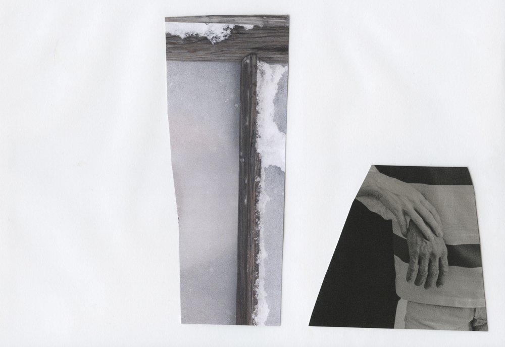   Too close, to close.  collage on vellum, 2014, 18x15"   Statement + Info  
