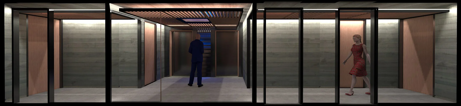 slat ceiling concept - lighting option b