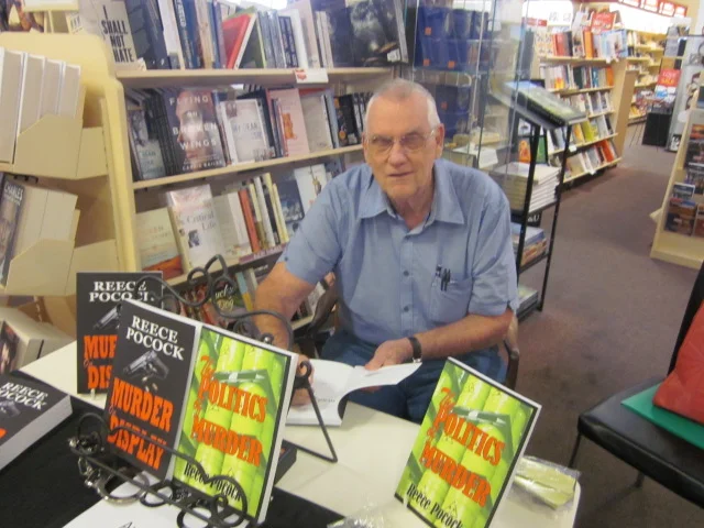 Reece signing books at Dymocks in Adelaide on 13th March