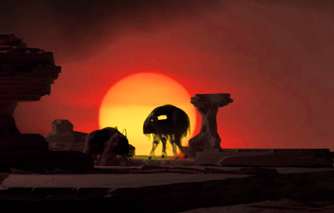 GALLEON. Sunset; still from stop-motion