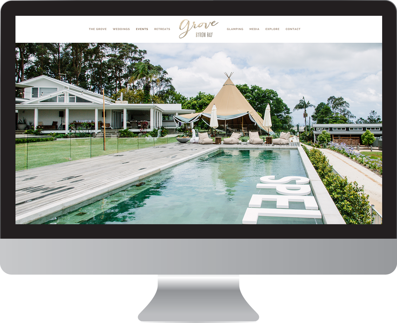 The Grove Byron Bay website design and branding