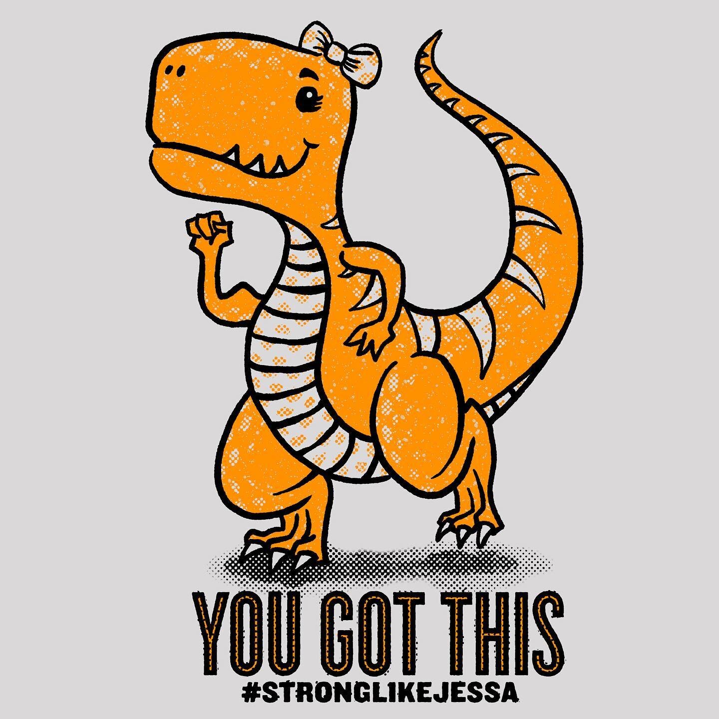 I drew up this fun design to help out a kid who got some bad news a few weeks back. She likes a dancing T-Rex. Who doesn&rsquo;t? 

Remember to help each other out whenever you can. And be there for people. It&rsquo;ll help knock off the dusty malais